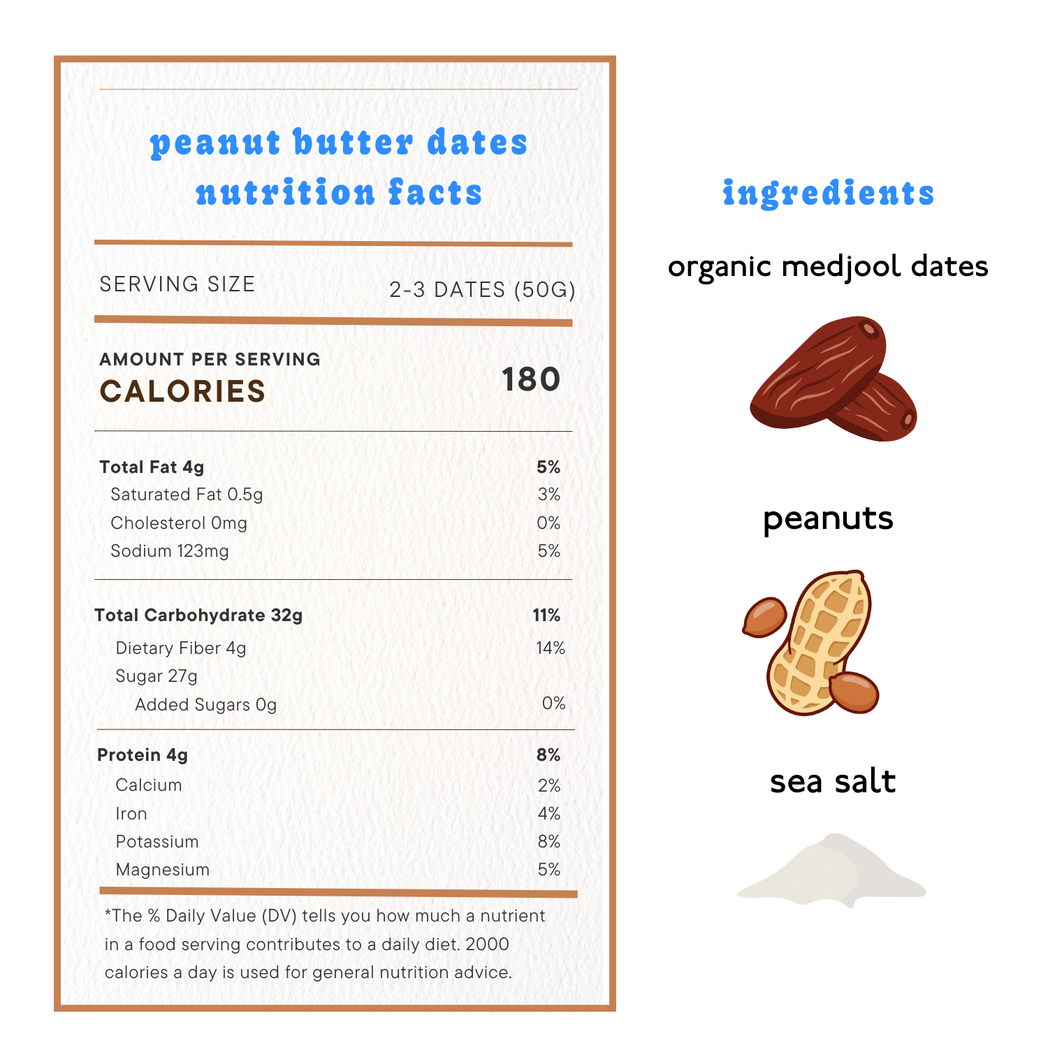 Peanut Butter Dates | Individually Wrapped (40 count)