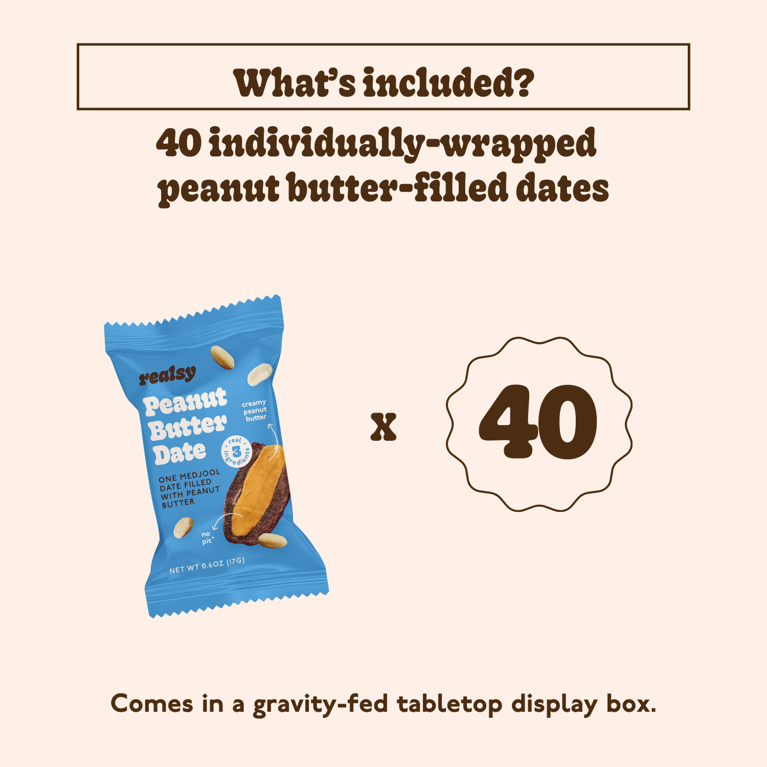 Peanut Butter Dates | Individually Wrapped (40 count)