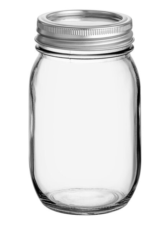 16oz Pint Mason Jar with Lid (Empty)