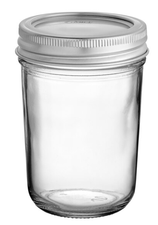8oz Half Pint Mason Jar with Lid (Empty)